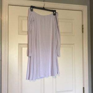 Strapless, long sleeve, short dress